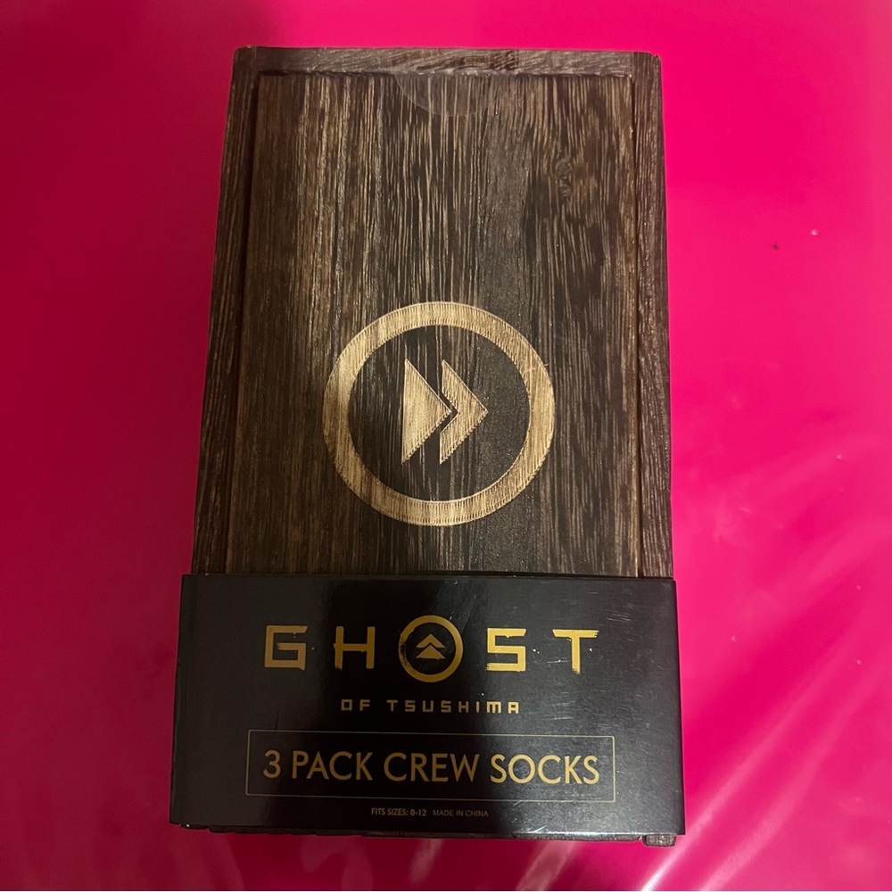 Sony Ghost of Tsushima 3-Pack Crew Socks - Black and Gold Packaging
